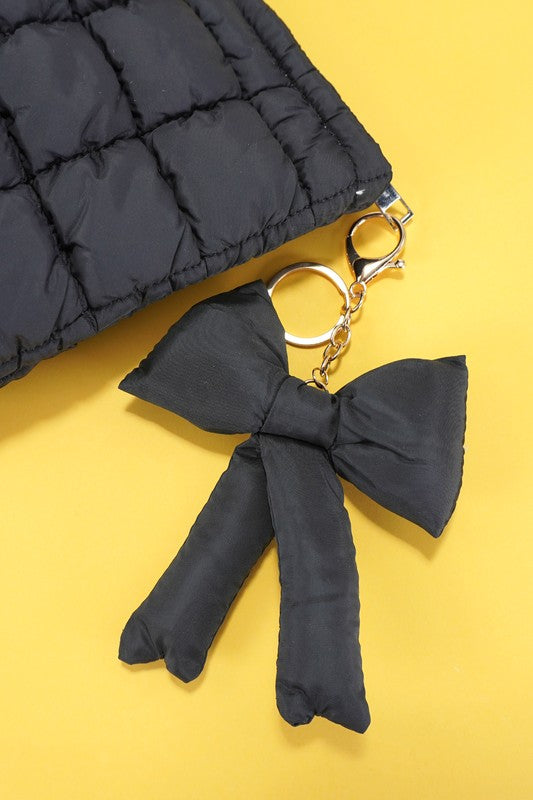 Puffy Bow Ribbon Bag Charm Keychain