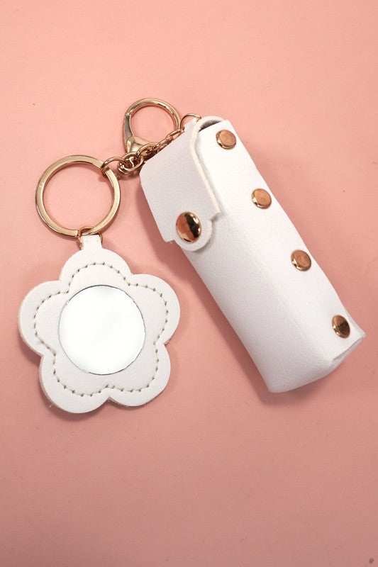 Vegan Leather Lip Bag Charm Keychains