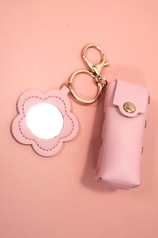 Vegan Leather Lip Bag Charm Keychains