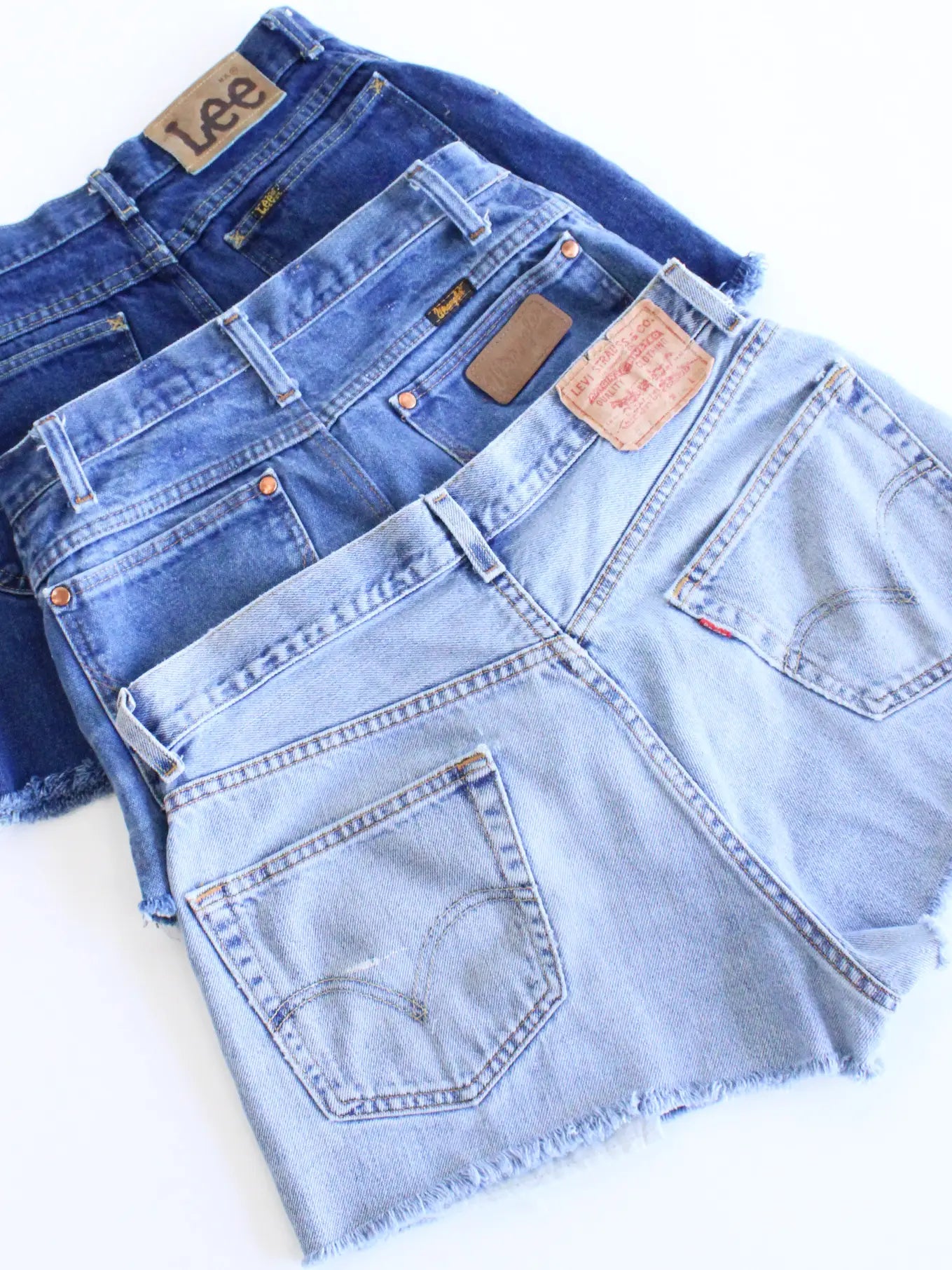 Vintage Levis, Lee and Wrangler Denim Shorts