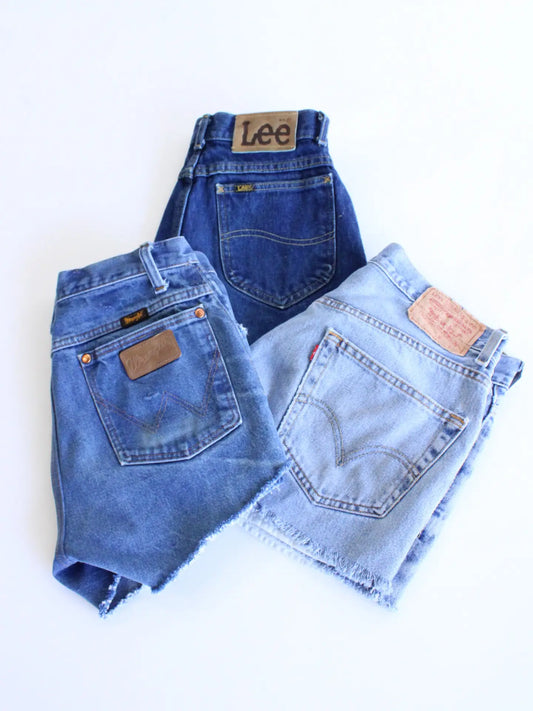 Vintage Levis, Lee and Wrangler Denim Shorts