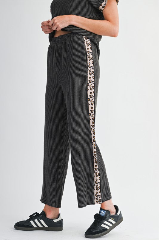 Leopard Patchwork Twisted Cropped Pants
