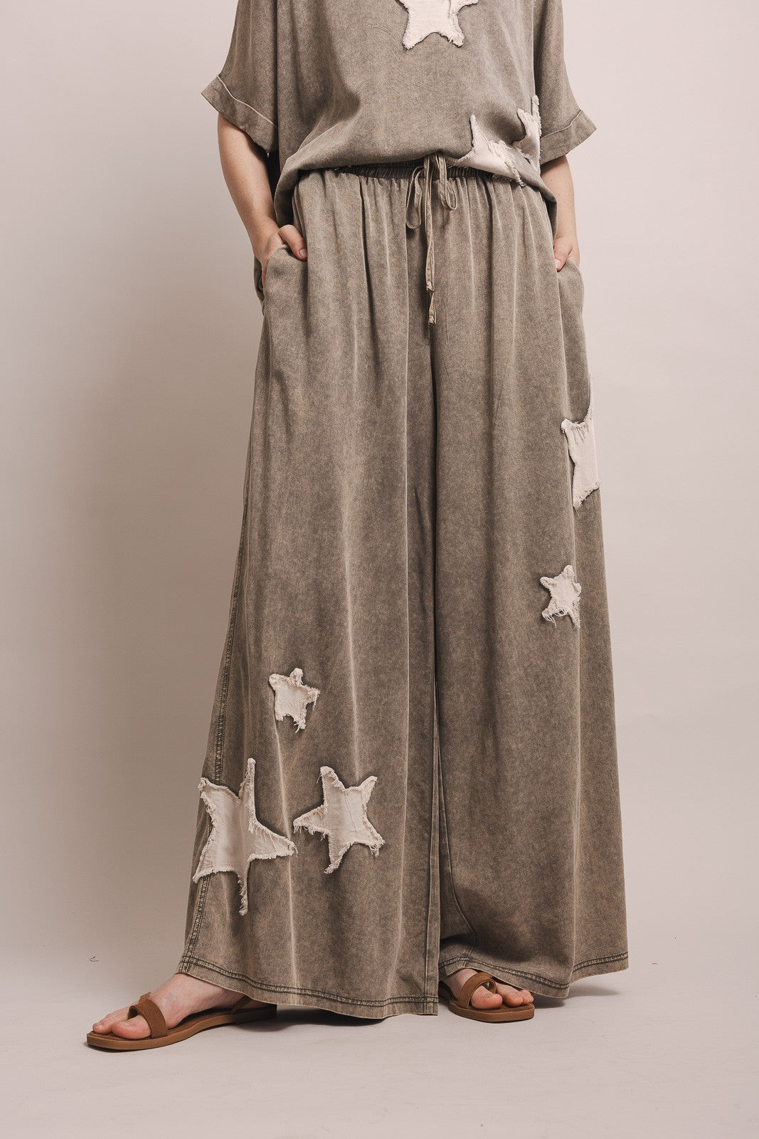 Star Patchwork Short Sleeve Top & Pants Set (Sold Separately)