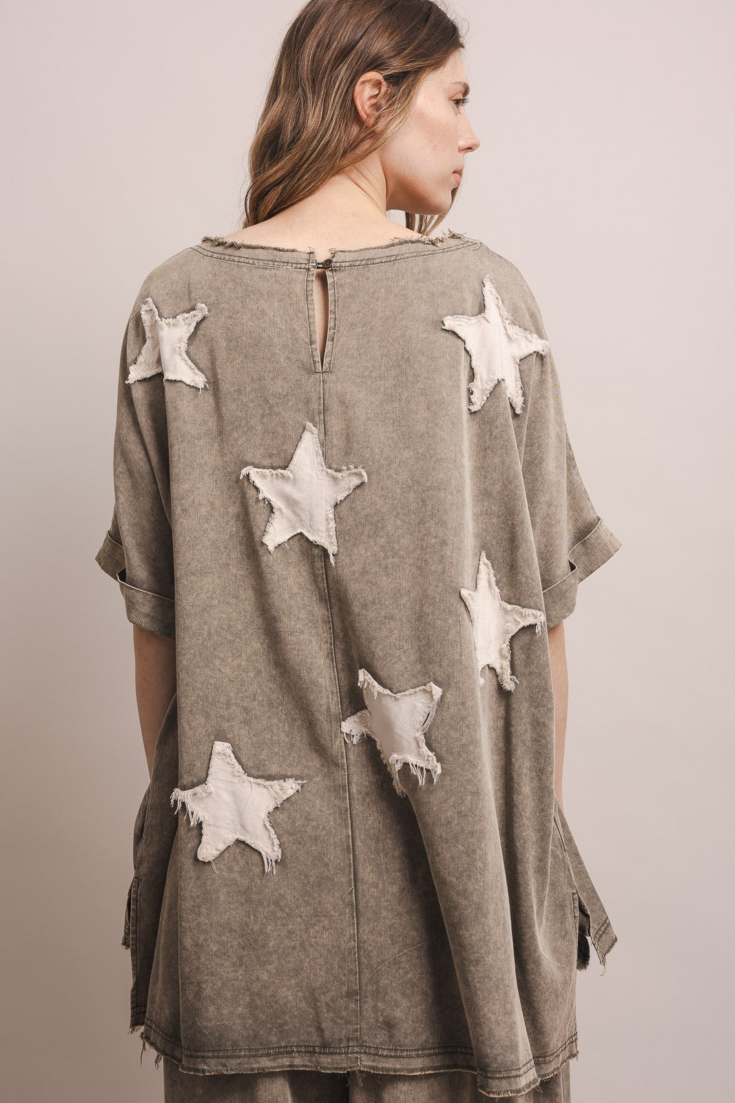 Star Patchwork Short Sleeve Top & Pants Set (Sold Separately)