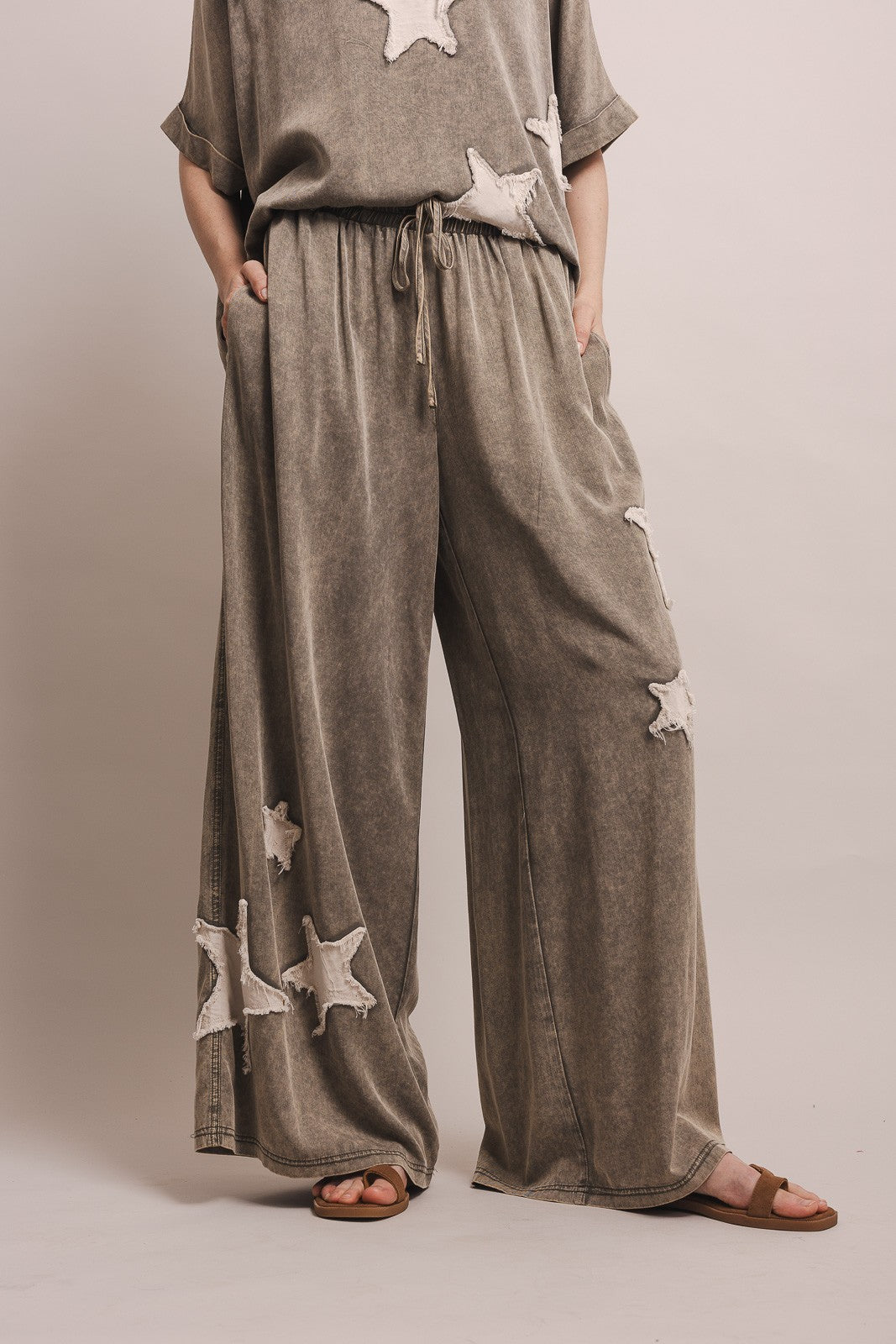 Star Patchwork Short Sleeve Top & Pants Set (Sold Separately)