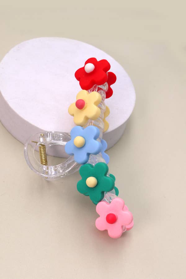 Large Floral Decorated Hair Claw Clips