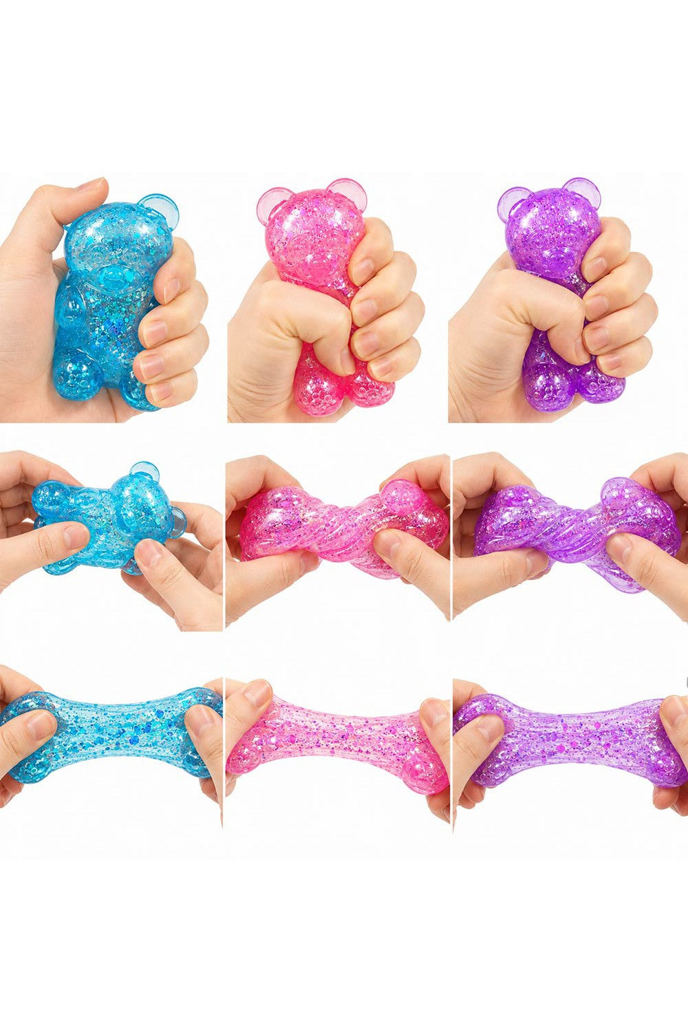 Glittered Gummy Bear Squeeze Stress Relief Toy
