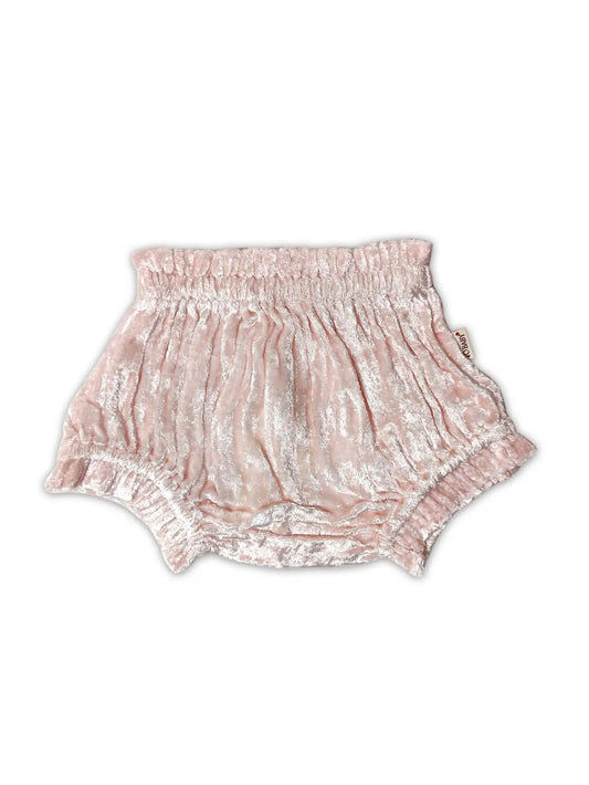 Baby Pink Shorts-Style Velvet Diaper Cover