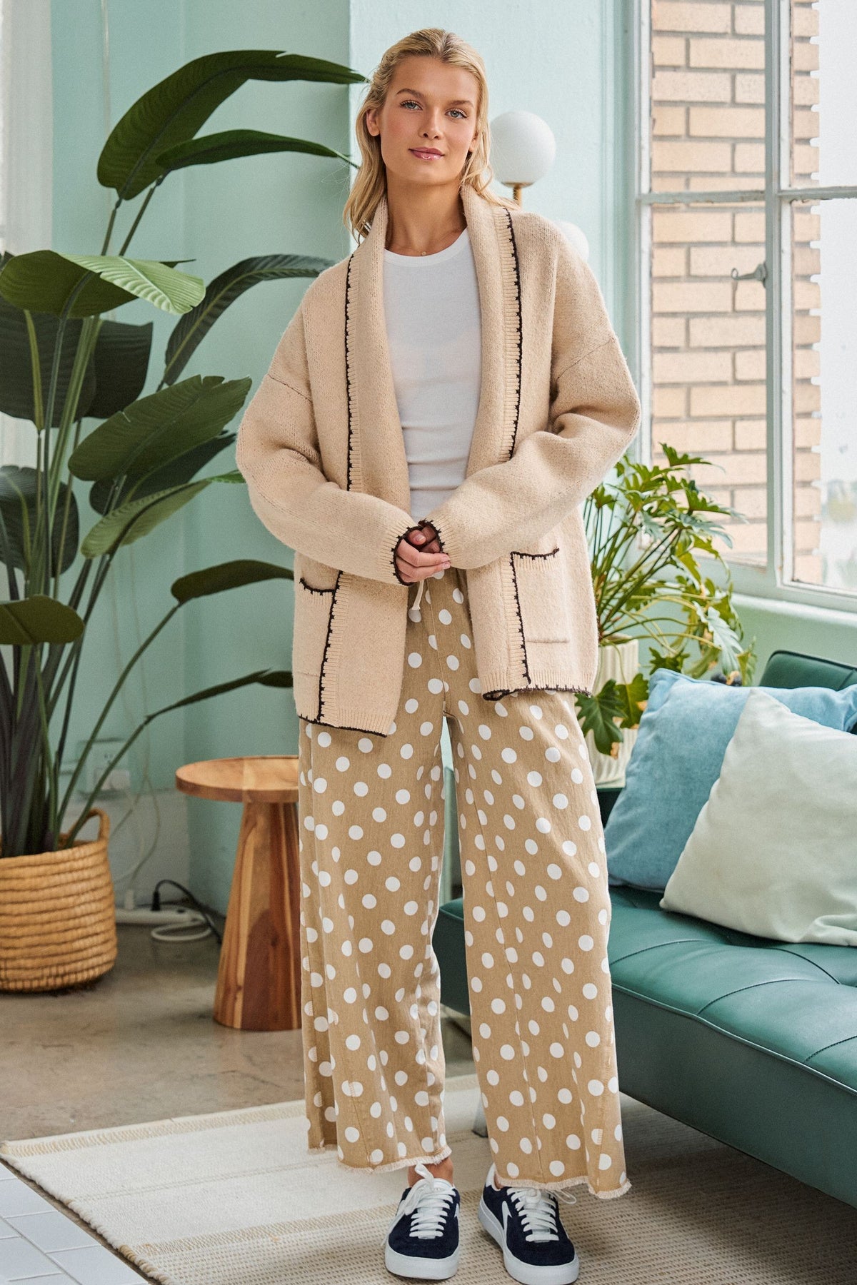 Dog Graphic Knit Cardigan