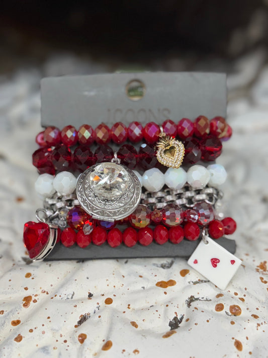 Ace of Hearts Bracelet Stack