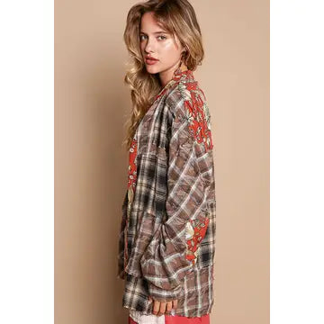 Vintage Washed Button Down Plaid Shirt