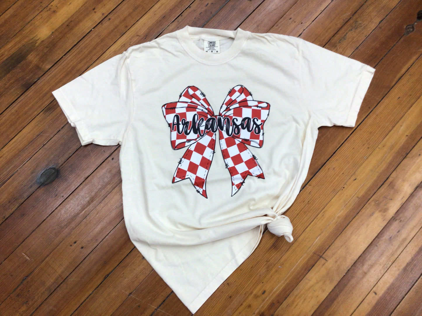 Arkansas Coquette Large Bow Tee