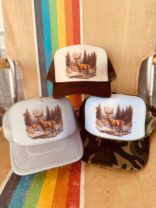 Retro Deer Trucker Cap
