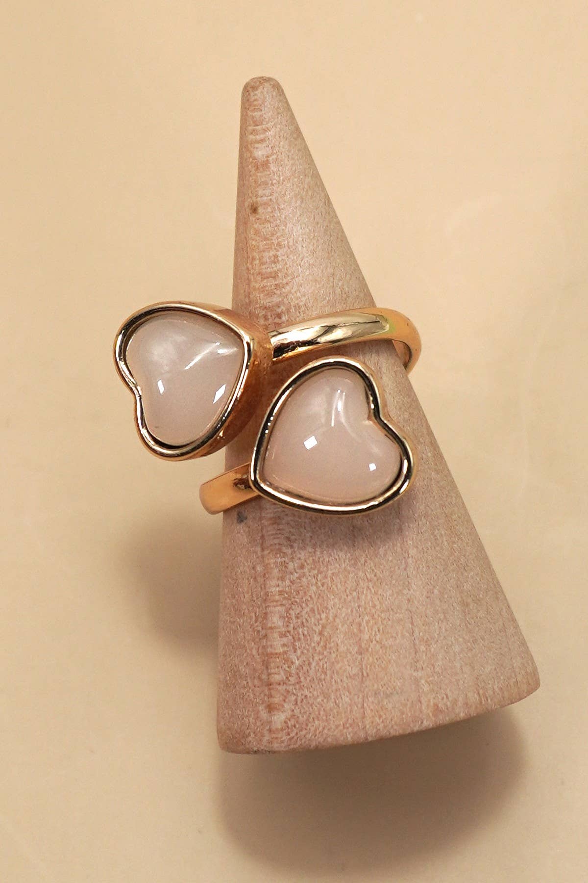 Acrylic Double Heart Statement Ring