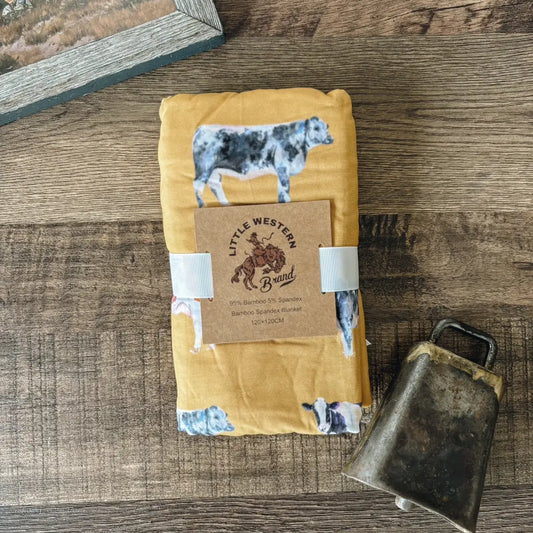 Painted Cows Bamboo Swaddle