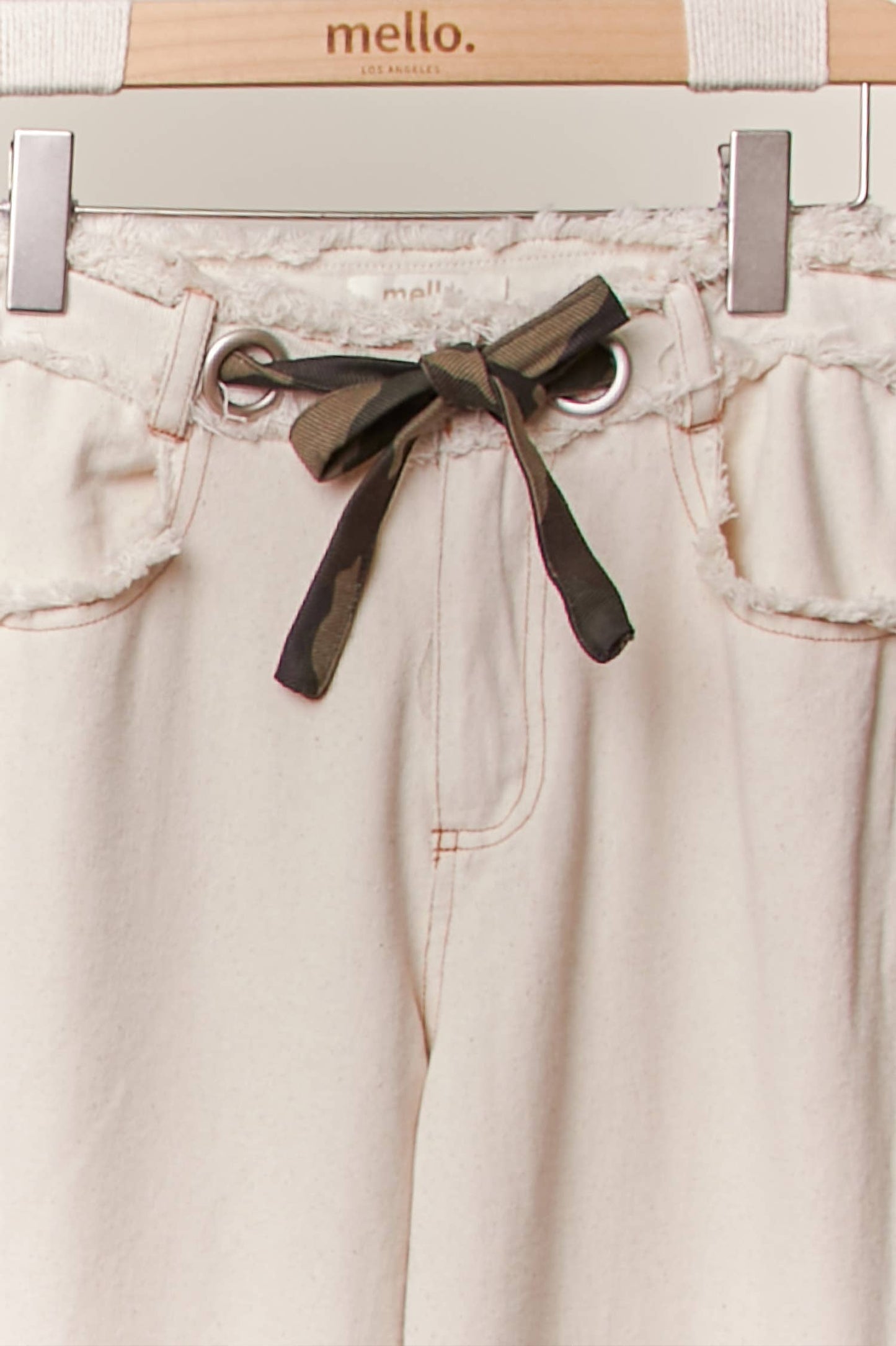 Camouflage Wide Leg Pants with Contrast Panels
