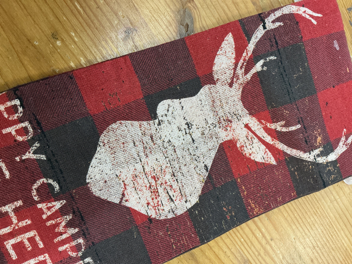 Plaid “Happy Campers Live Here” Hand Towel