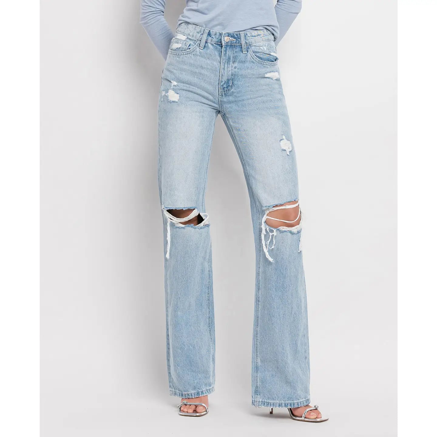 90's Vintage Super High Rise Flare Jeansk