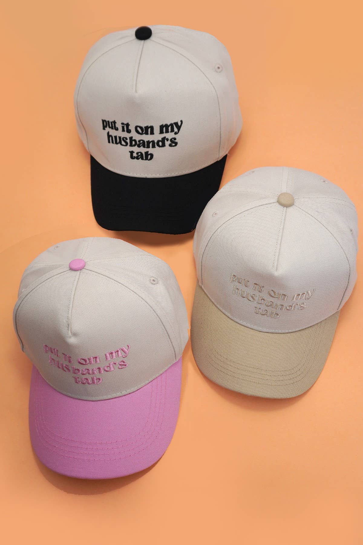 Two Tone Embroidery Word Baseball Hat