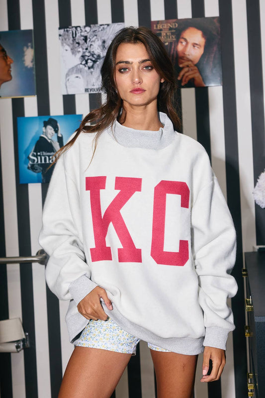 'KANSAS CITY & KC' Reversible Mock-neck