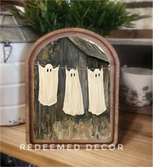 Arch Top Ghost Laundry Framed Art