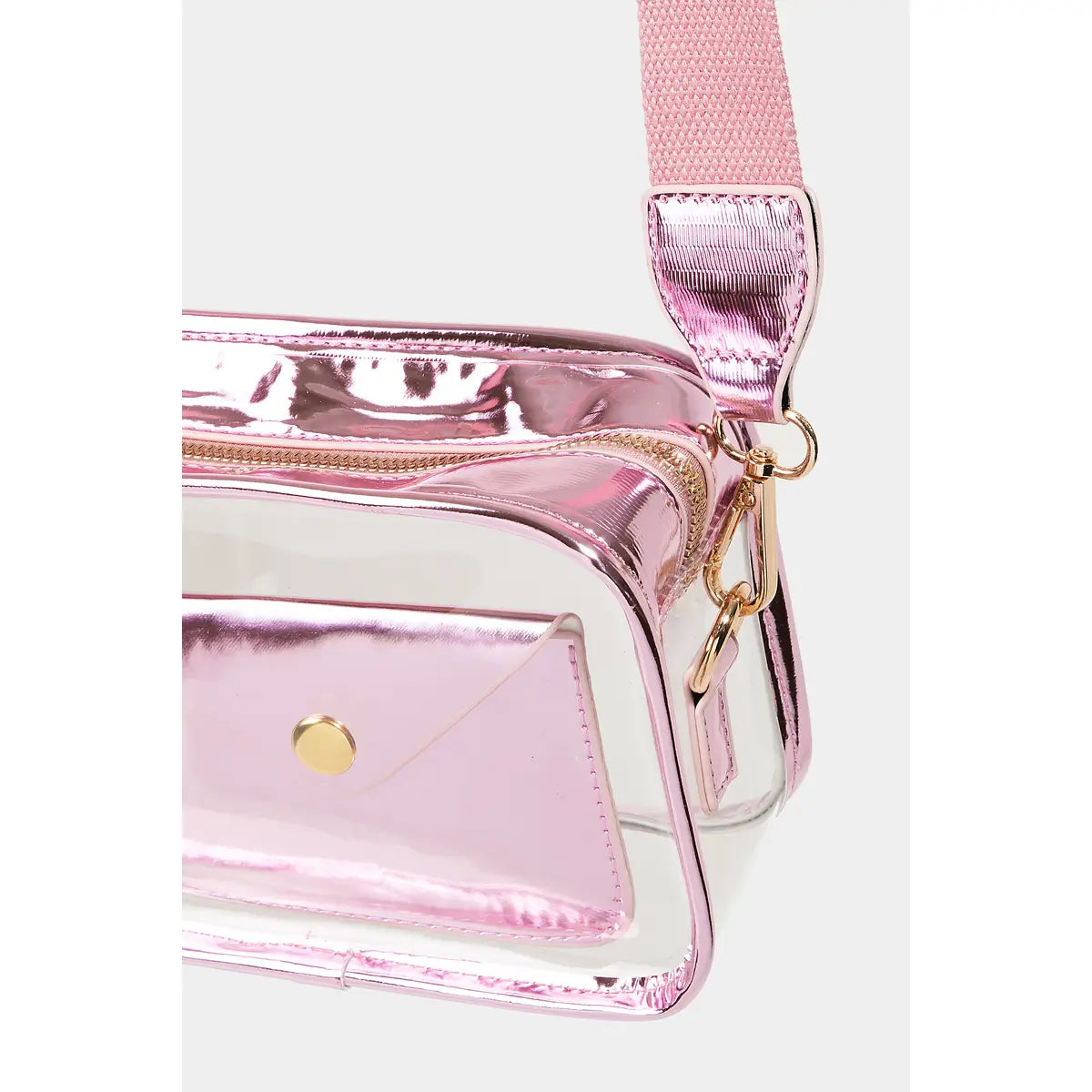 Transparent Rectangle Crossbody Bag - Pink