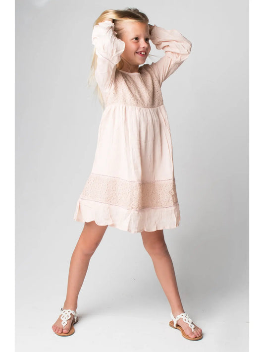 Kids Blush Lace Detail Dress