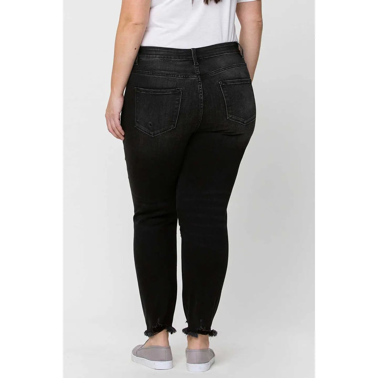 Plus Size High Rise Button Fly Skinny Jeans