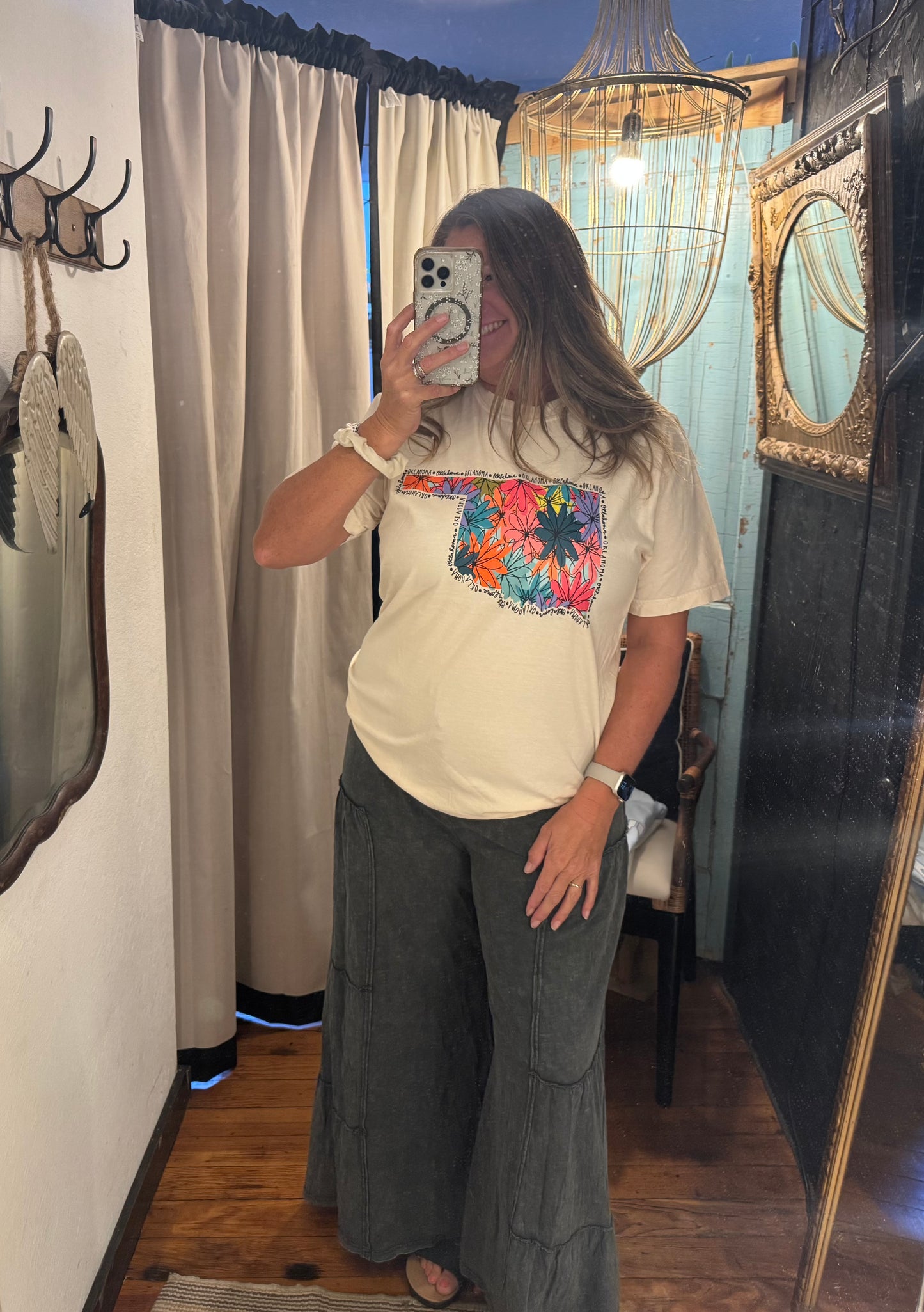 State of Oklahoma Floral Graphic Tee