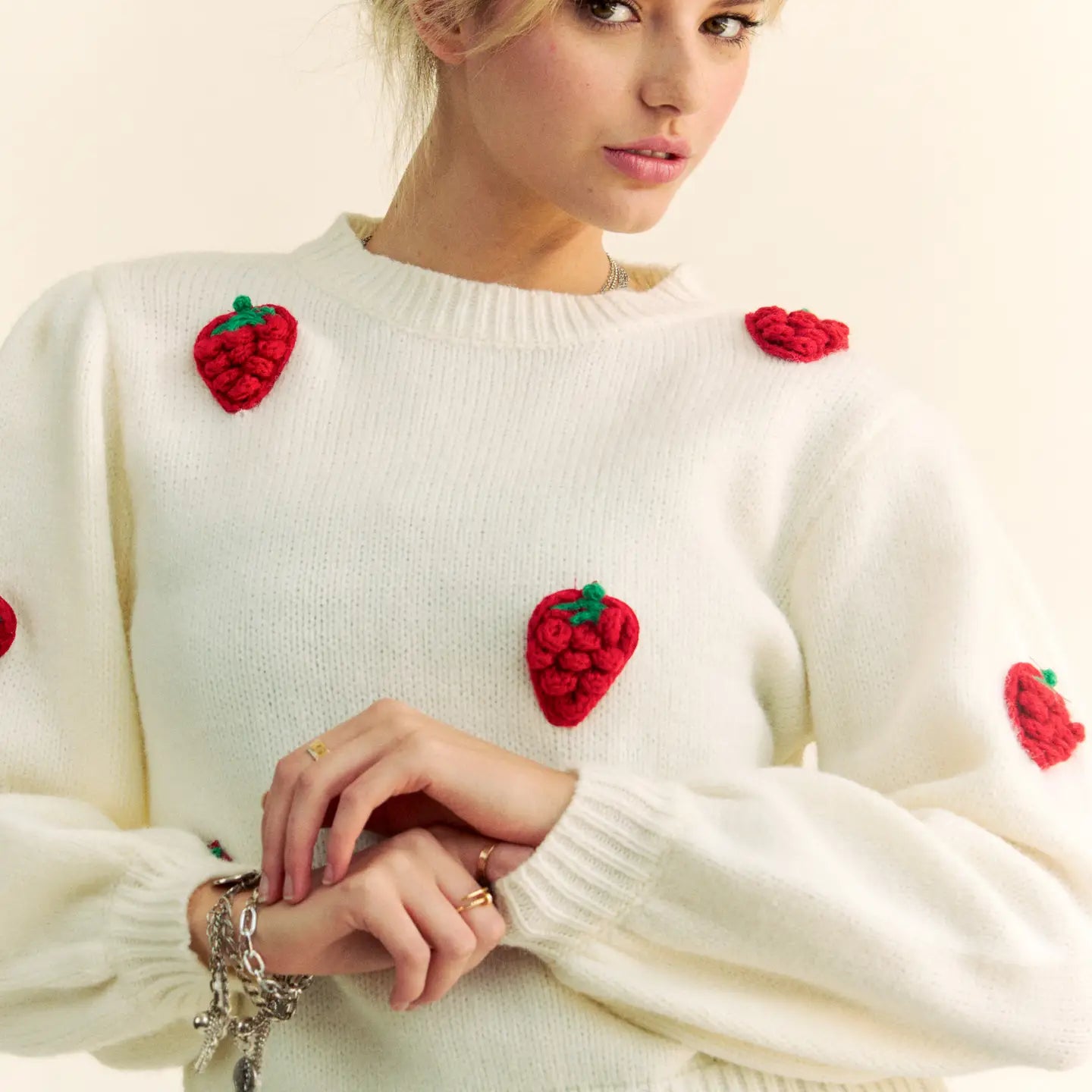 Crochet Strawberry Sweater