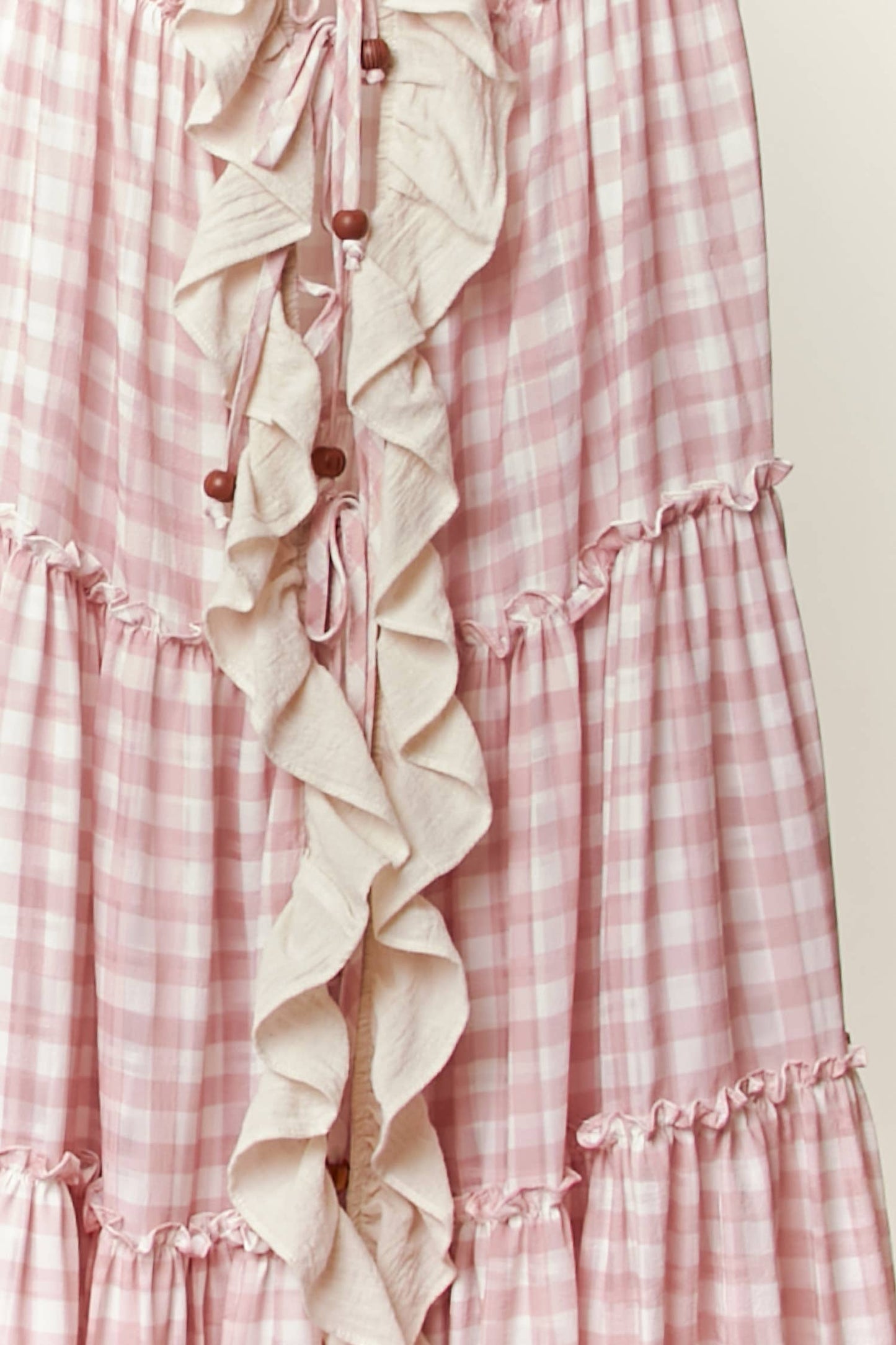 Checker Ruffle Dress Cardigan