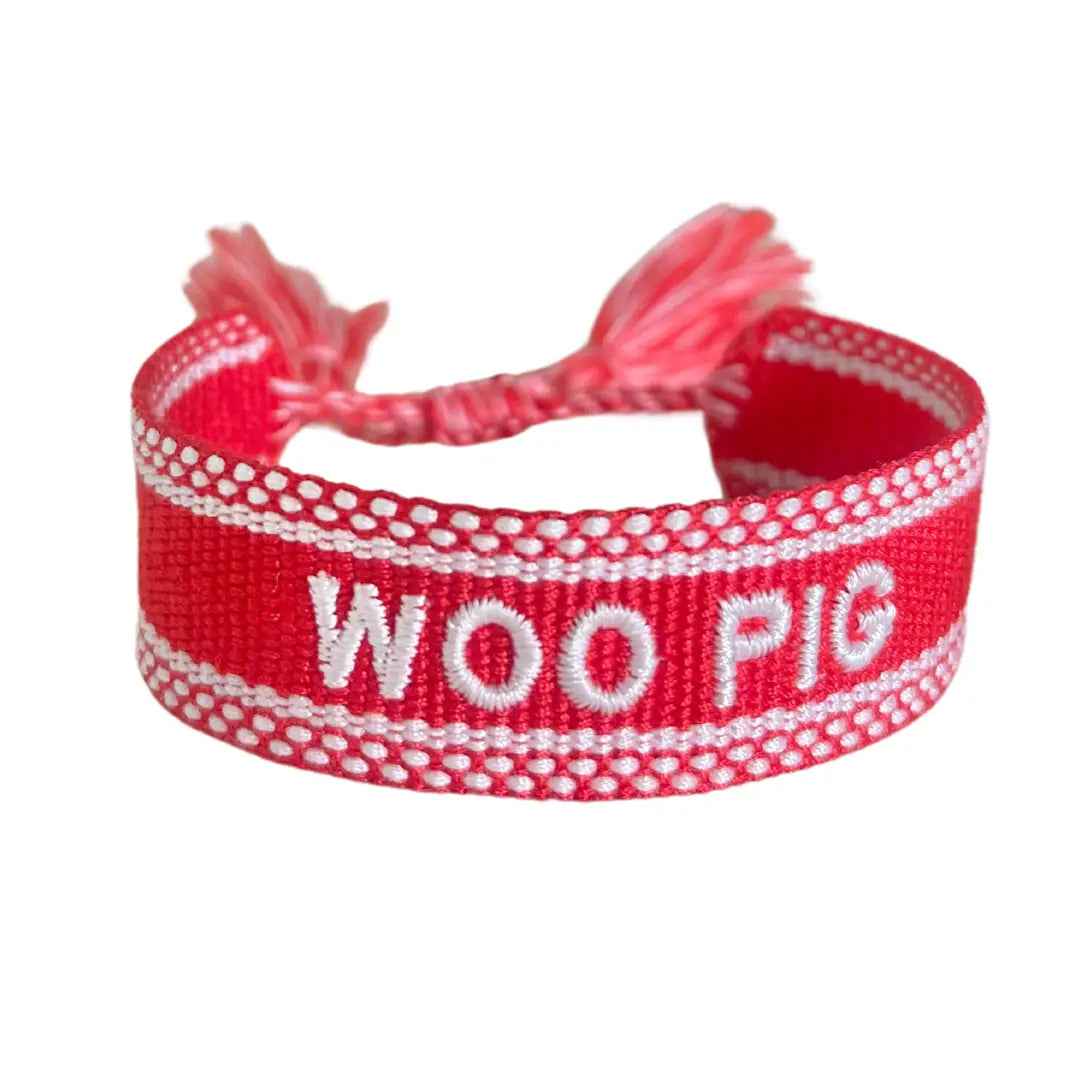 Embroidered Woo Pig Bracelet