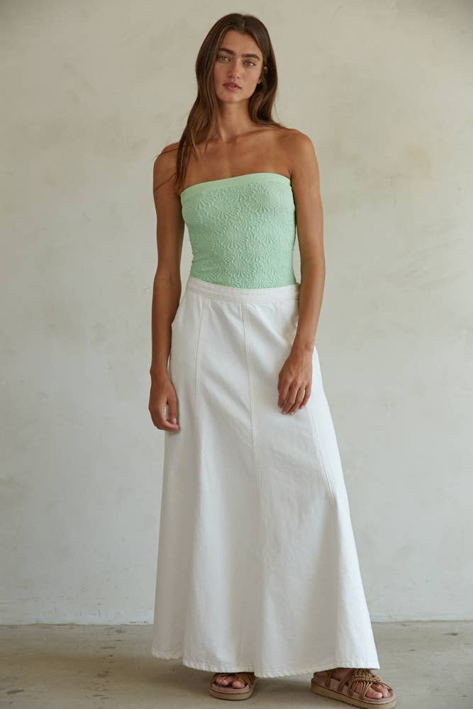 Knit Modal Nylon Spandex Seamless Jacquard Tube Top