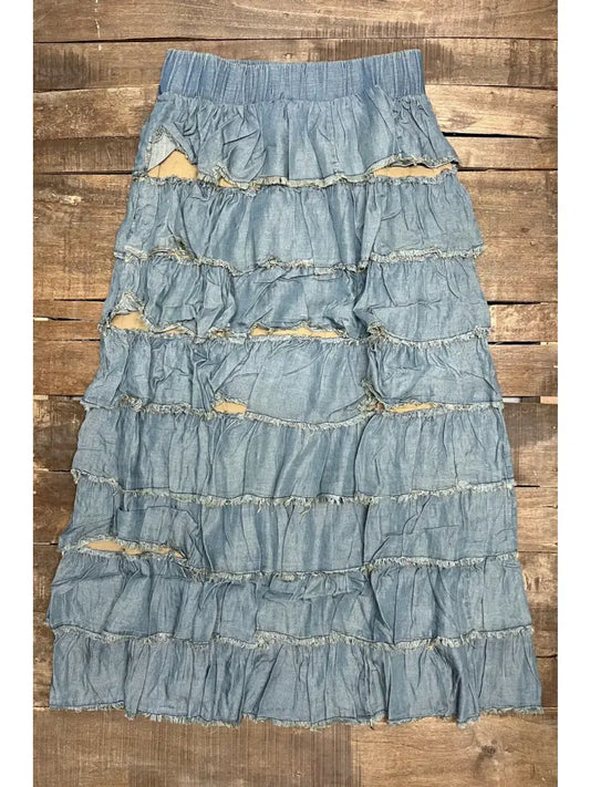Jaded Gypsy Layers of Blue Skies Skirt