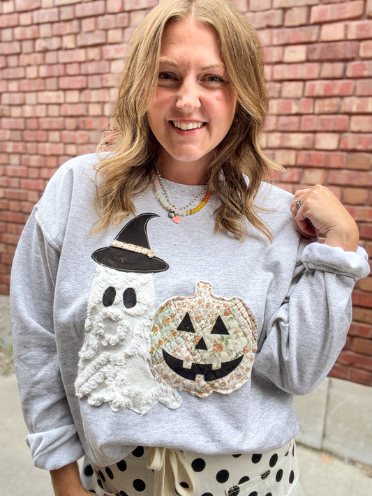 Vintage Ghost & Jack O Lantern Sweatshirt