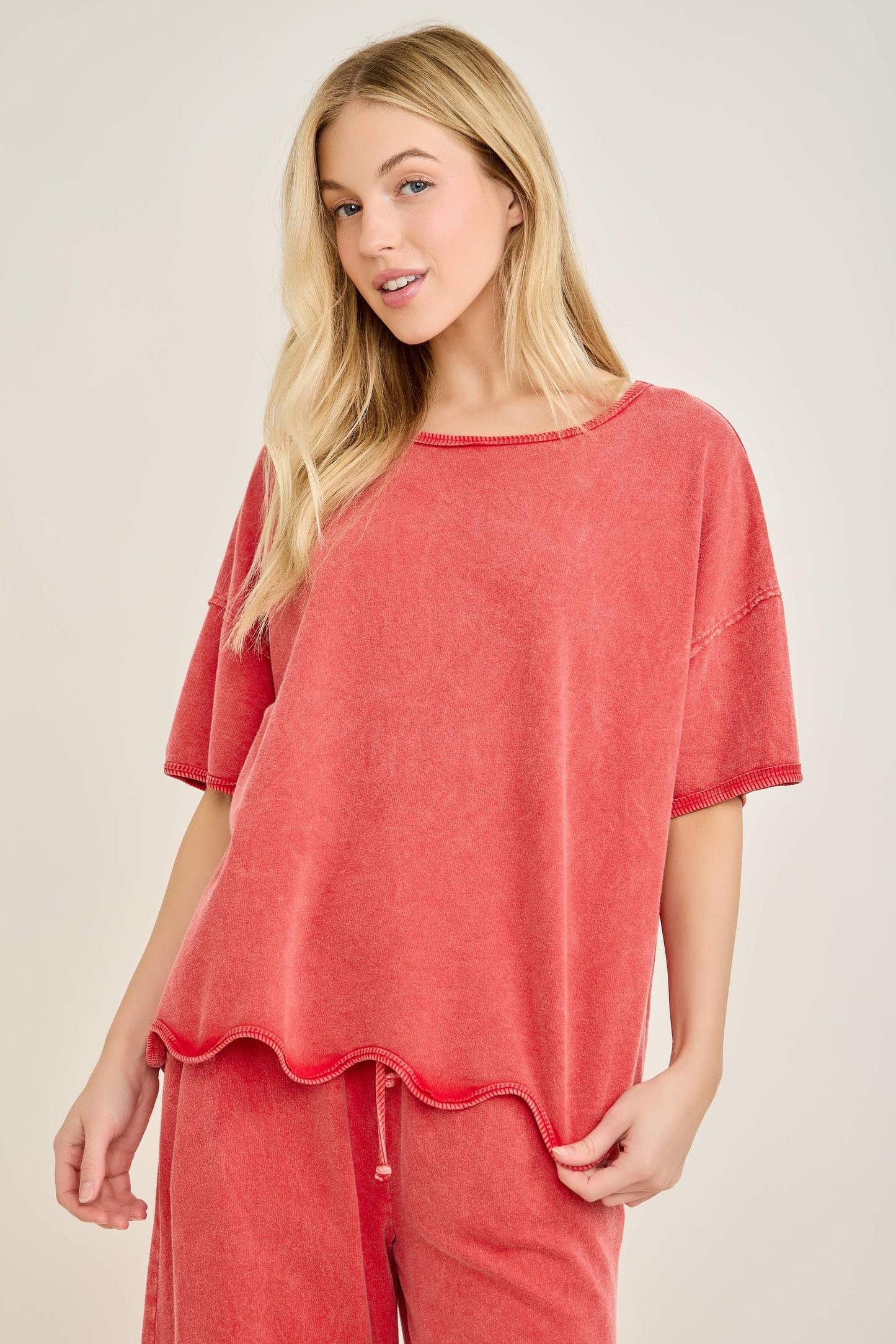 Mineral Washed Wavy Ribbed Shirt