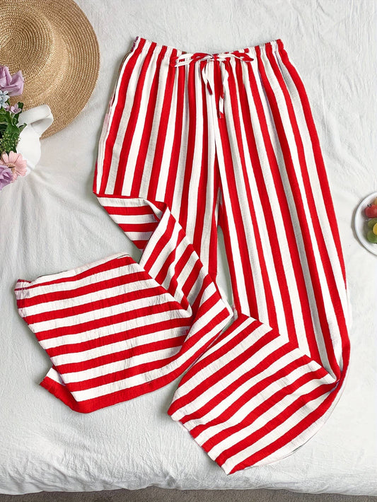 Vertical Vibes Red Stripe Pants