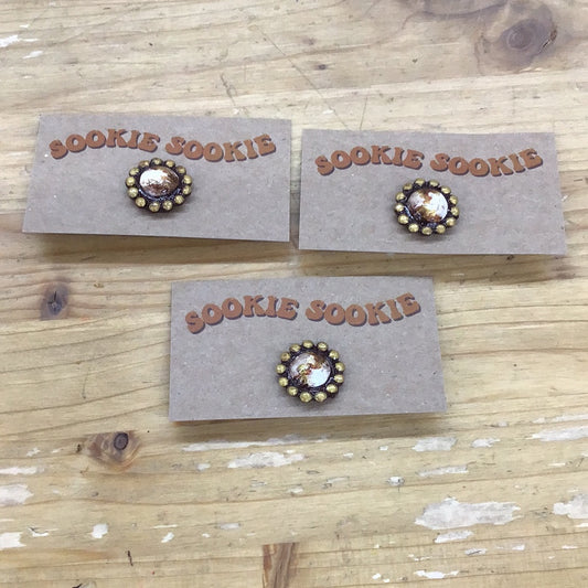 Dolly Hat Pin Rust and Gold