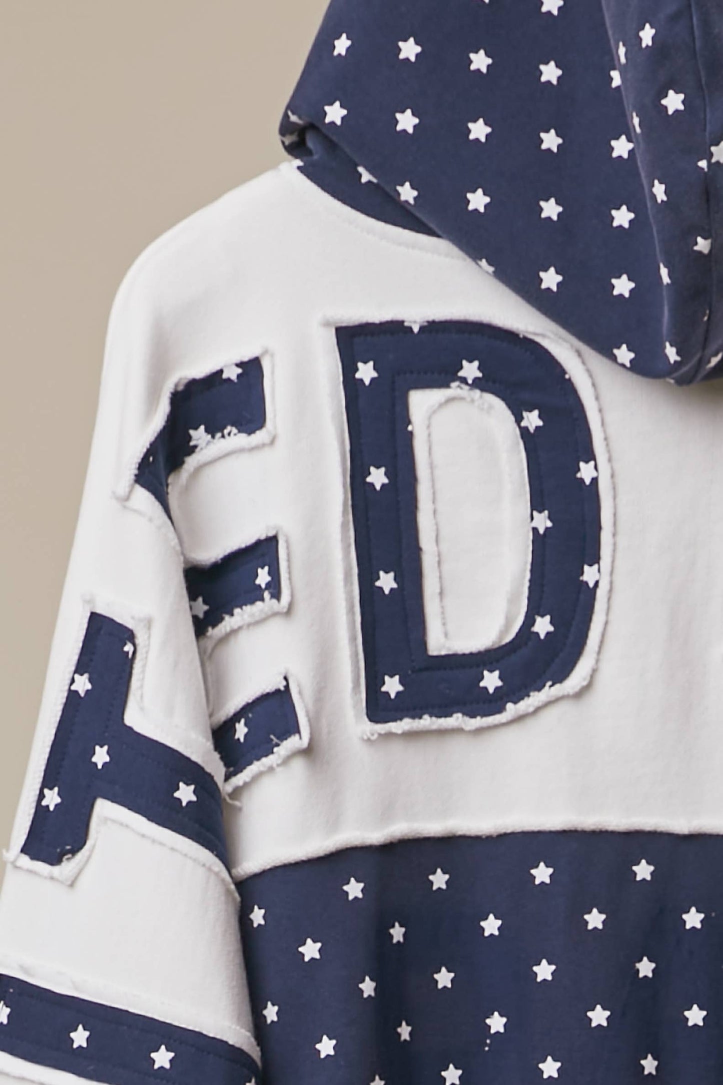 United States Patch work Oversized Zip Hoodie