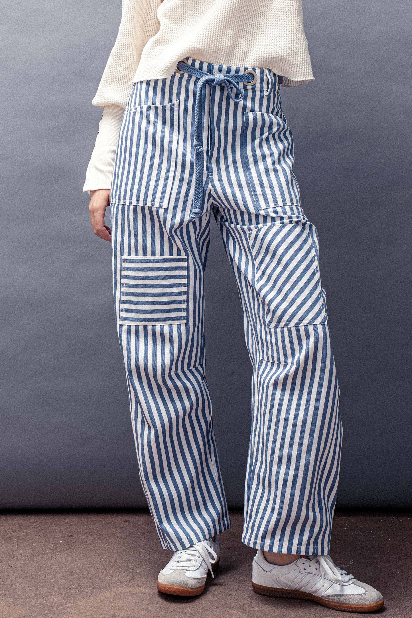 Railroad Striped Patch Pocket Utility Pants