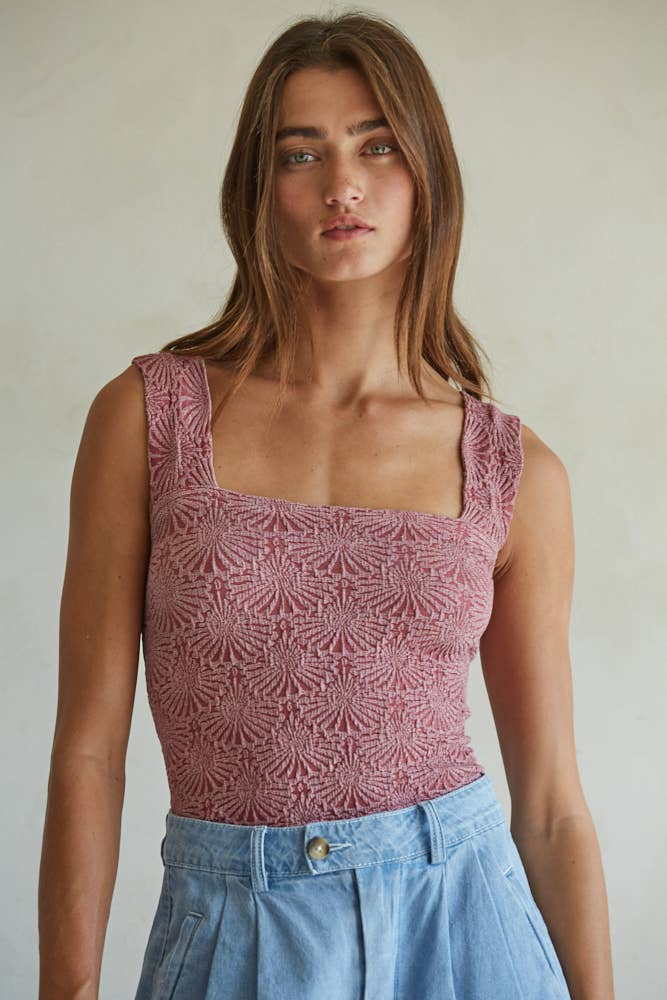 Knit Spandex Seamless Jacquard Tan