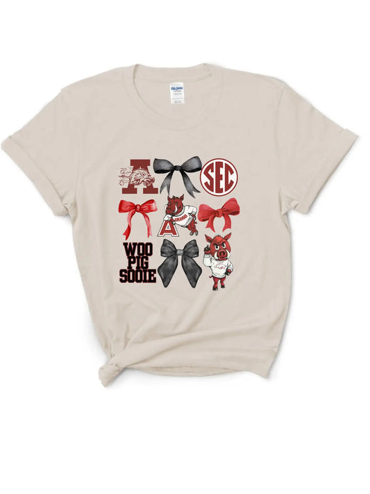 Razorbacks Coquette Bows Graphic Sweatshirt