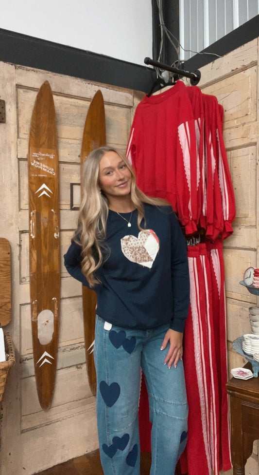 Small Quilt Heart Sweatshirt