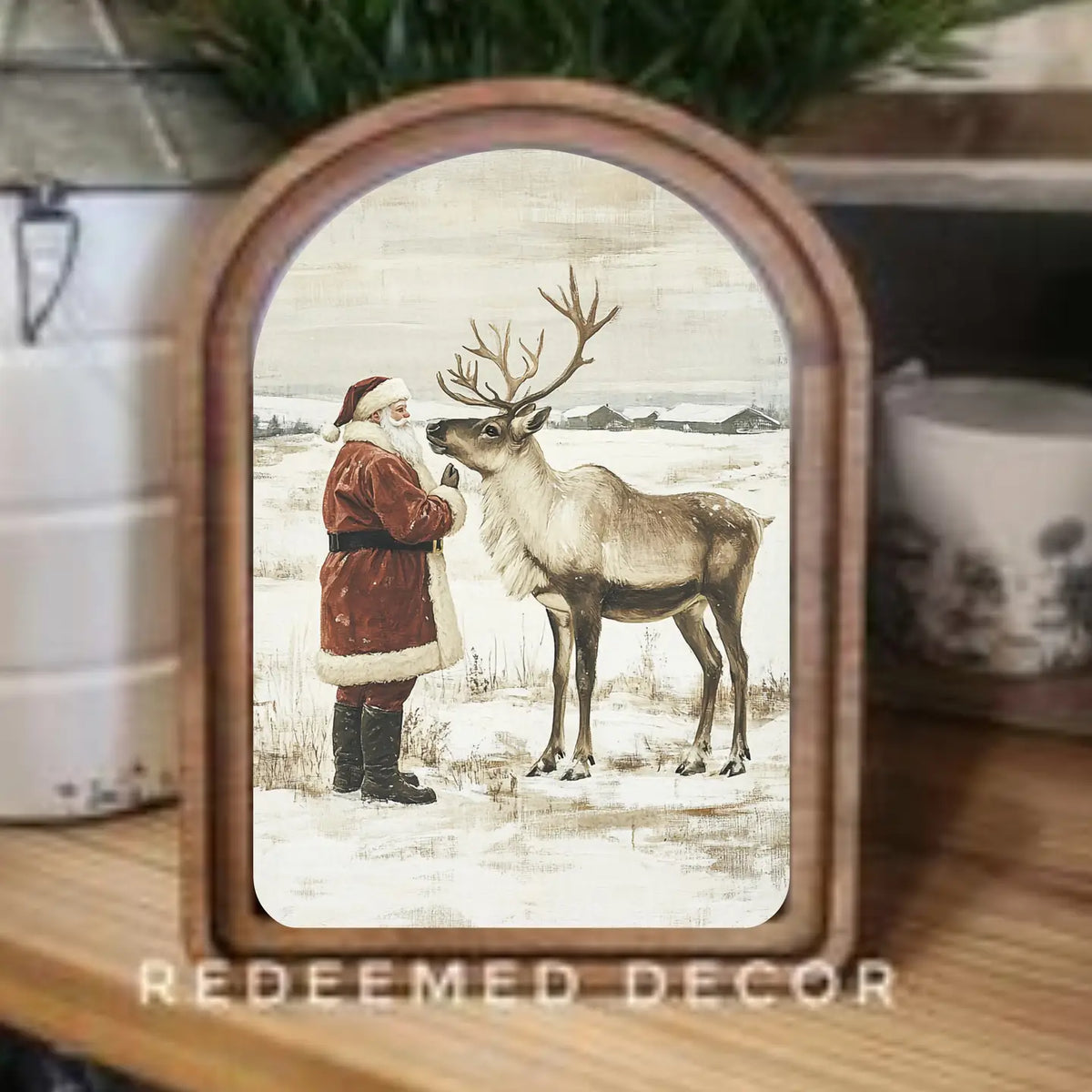 Arch Top Santa Reindeer Neutral