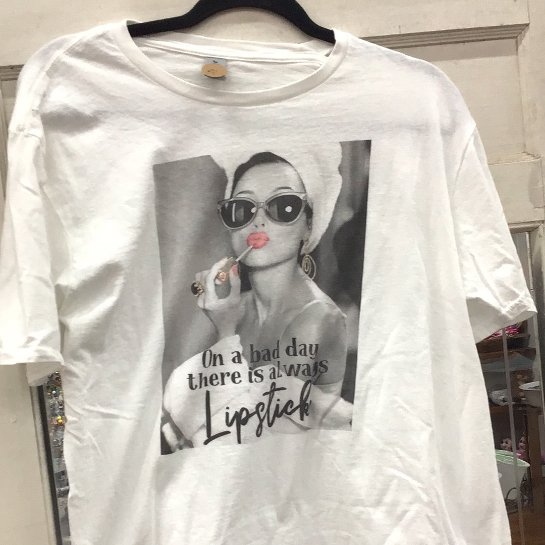 “On a bad day there is always lipstick” Tee