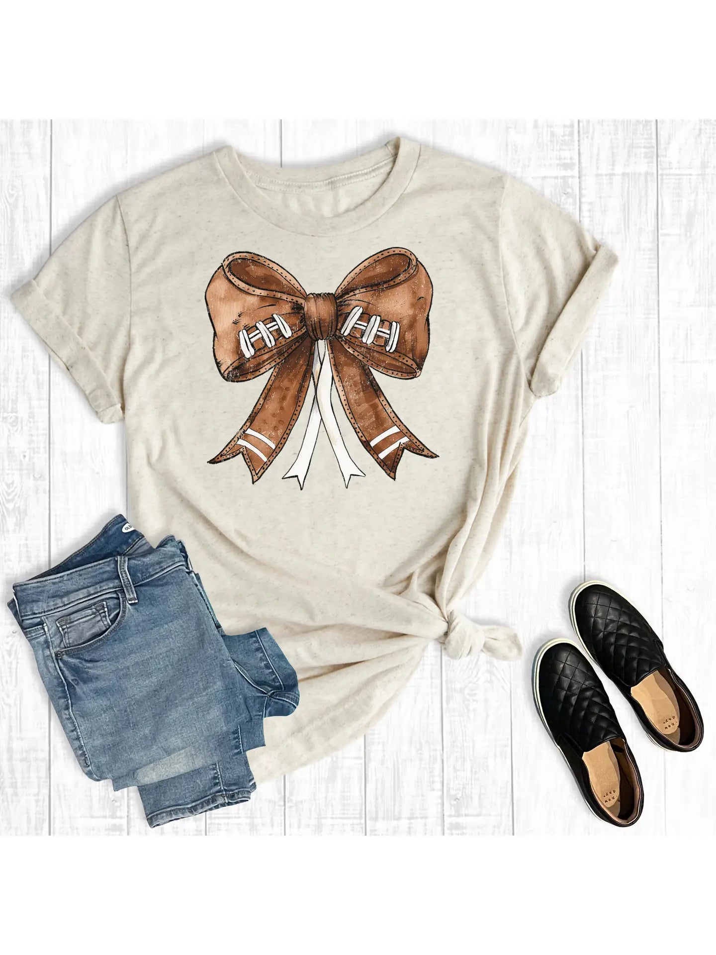 Coquette Football Bow Graphic Tee