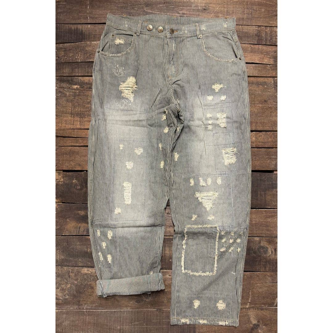 Jaded Gypsy Peace and Love Jeans - Midnight Railroad Stripe