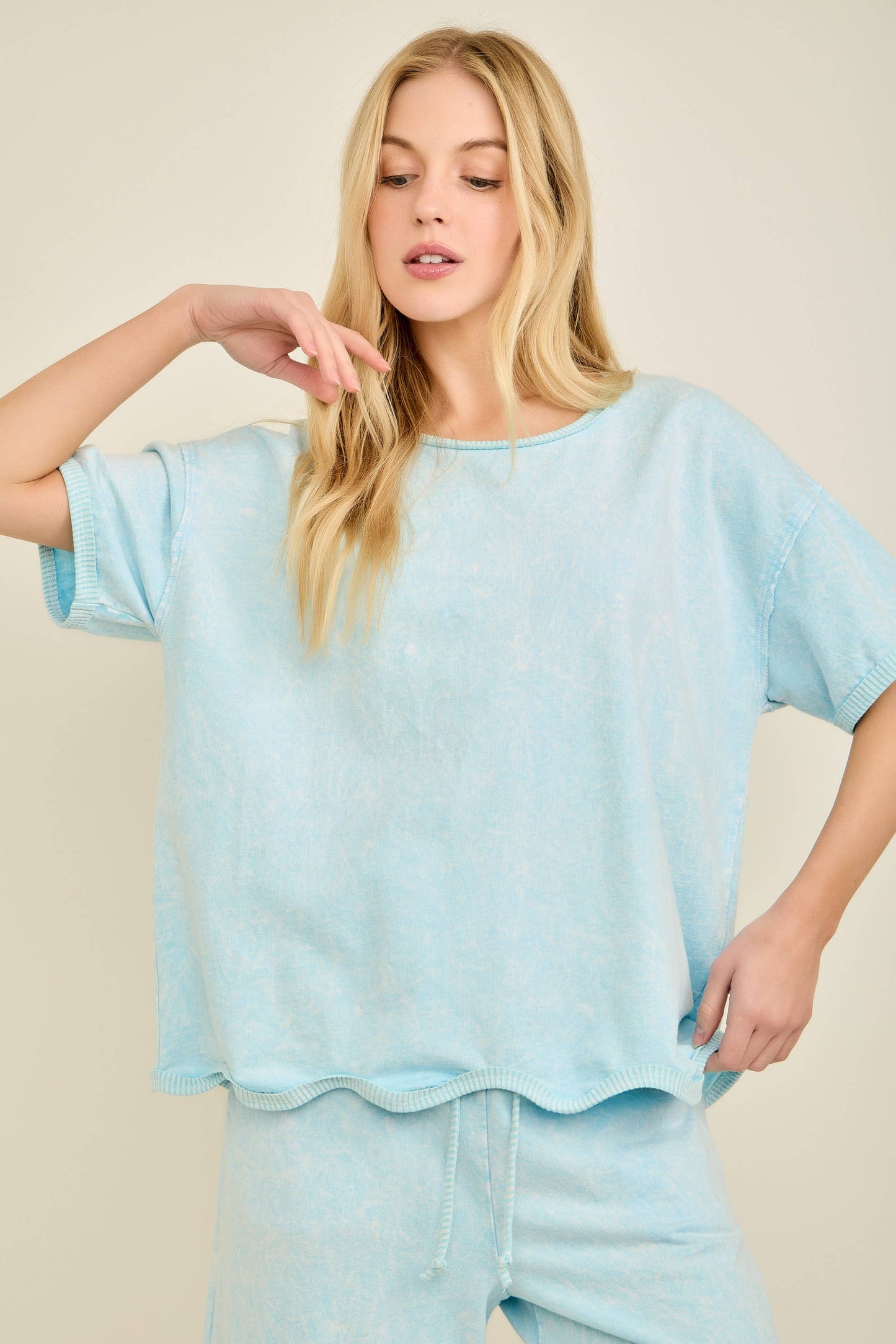 Mineral Washed Wavy Ribbed Shirt