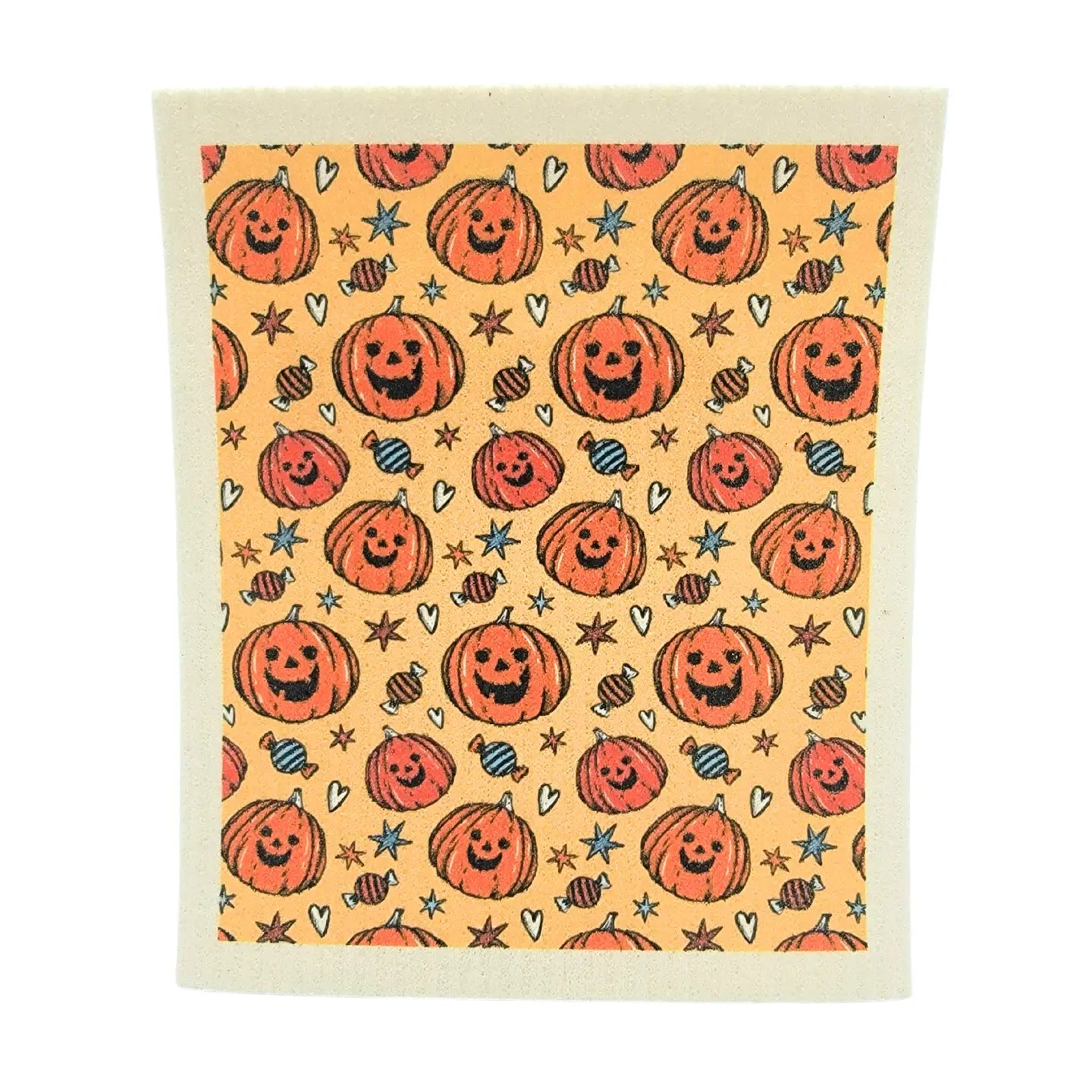 Jack-O-Lantern Pattern Swedish Dishcloth