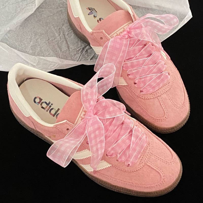 Checker Satin Organza Shoe Lace